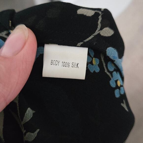 Vintage Kay Unger Silk Midi Asymmetric Floral Dress size 4 - Picture 7 of 8